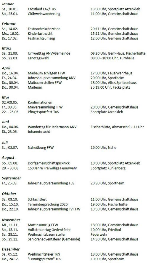 Veranstaltungskalender Oberbrombach mit Veranstaltungsbild und Terminen 2026